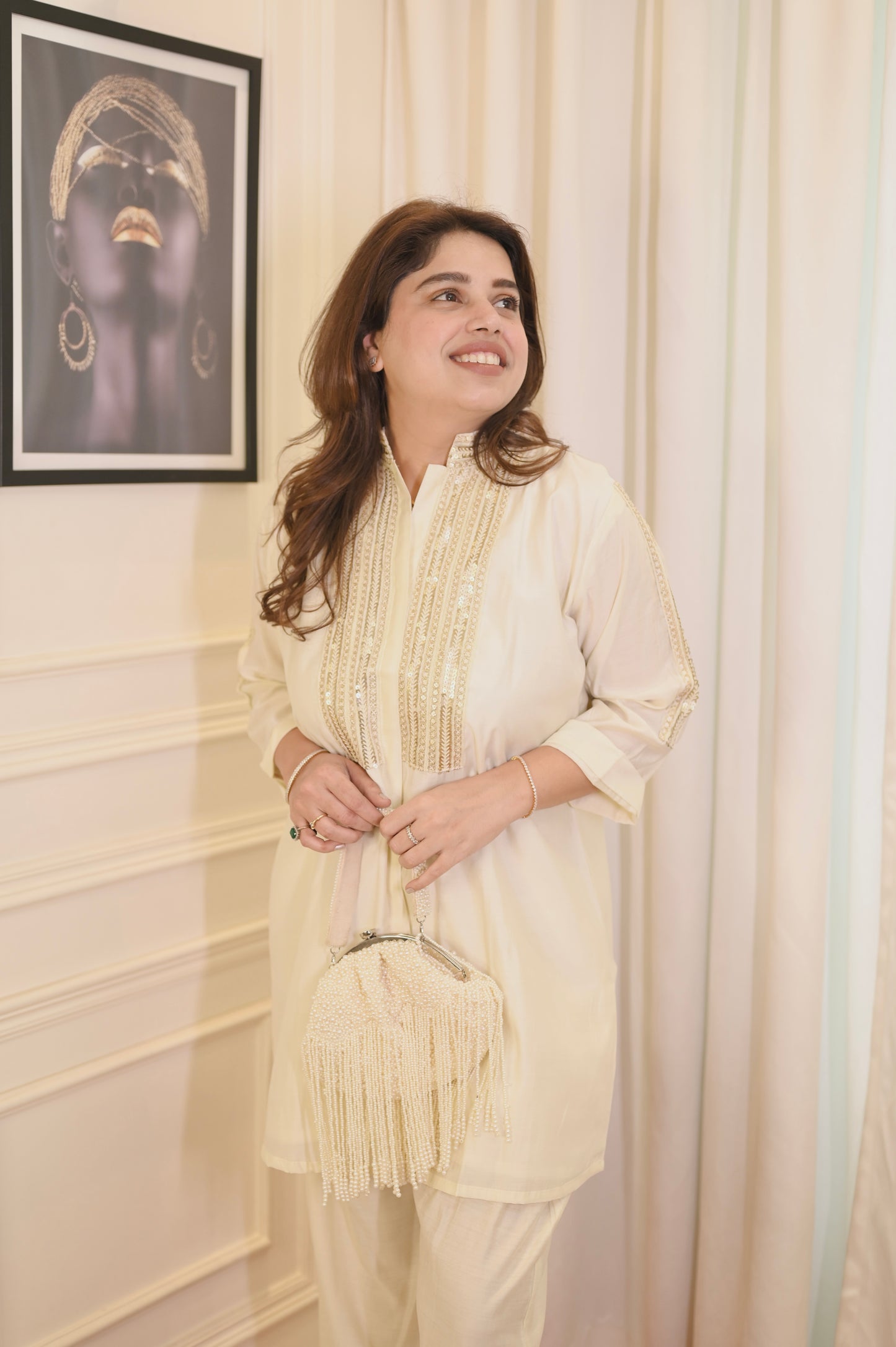 Plus size Cordset- Cream colour