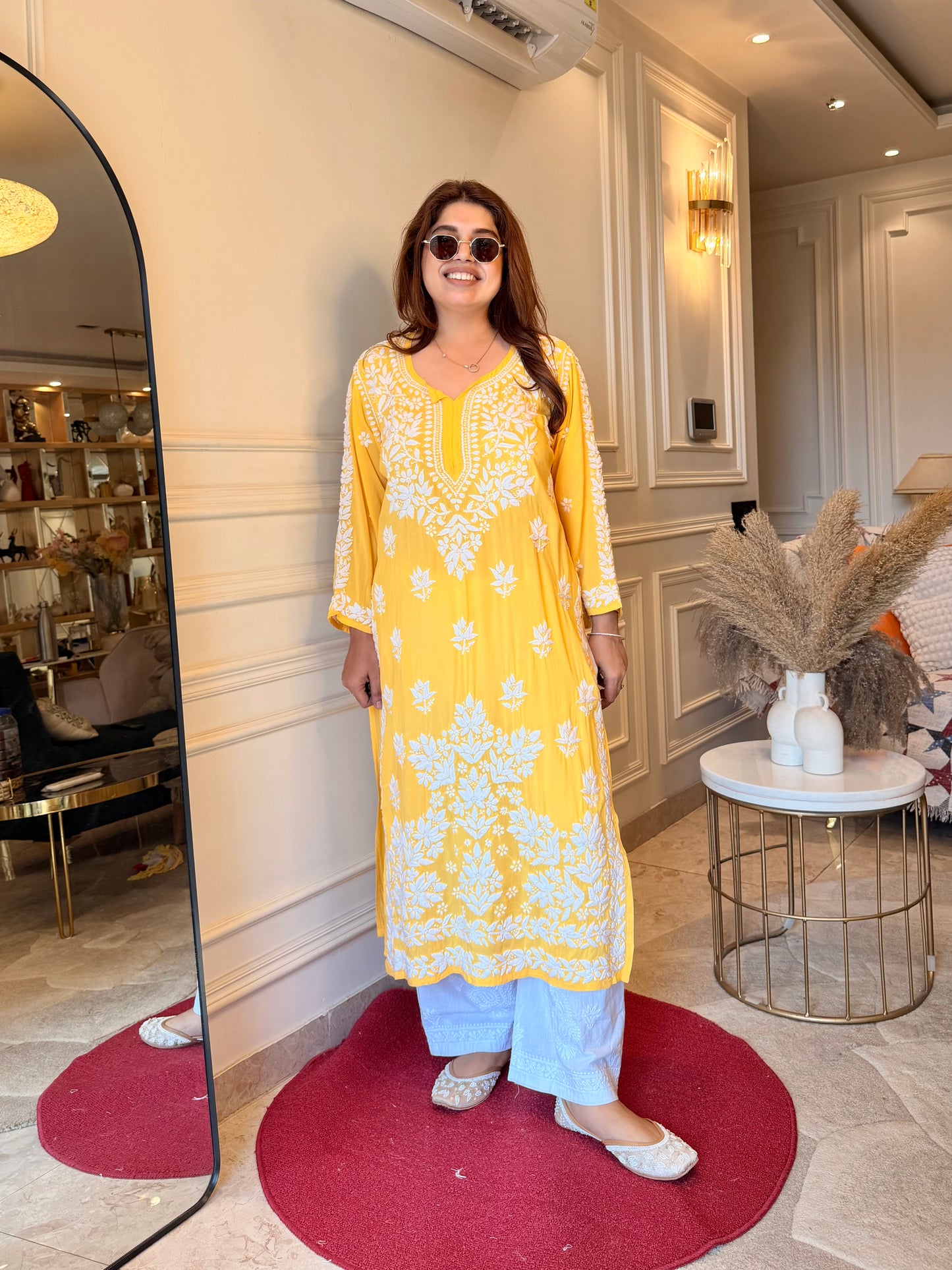 Chikankari Kurta set | Muslin | Butter Yellow