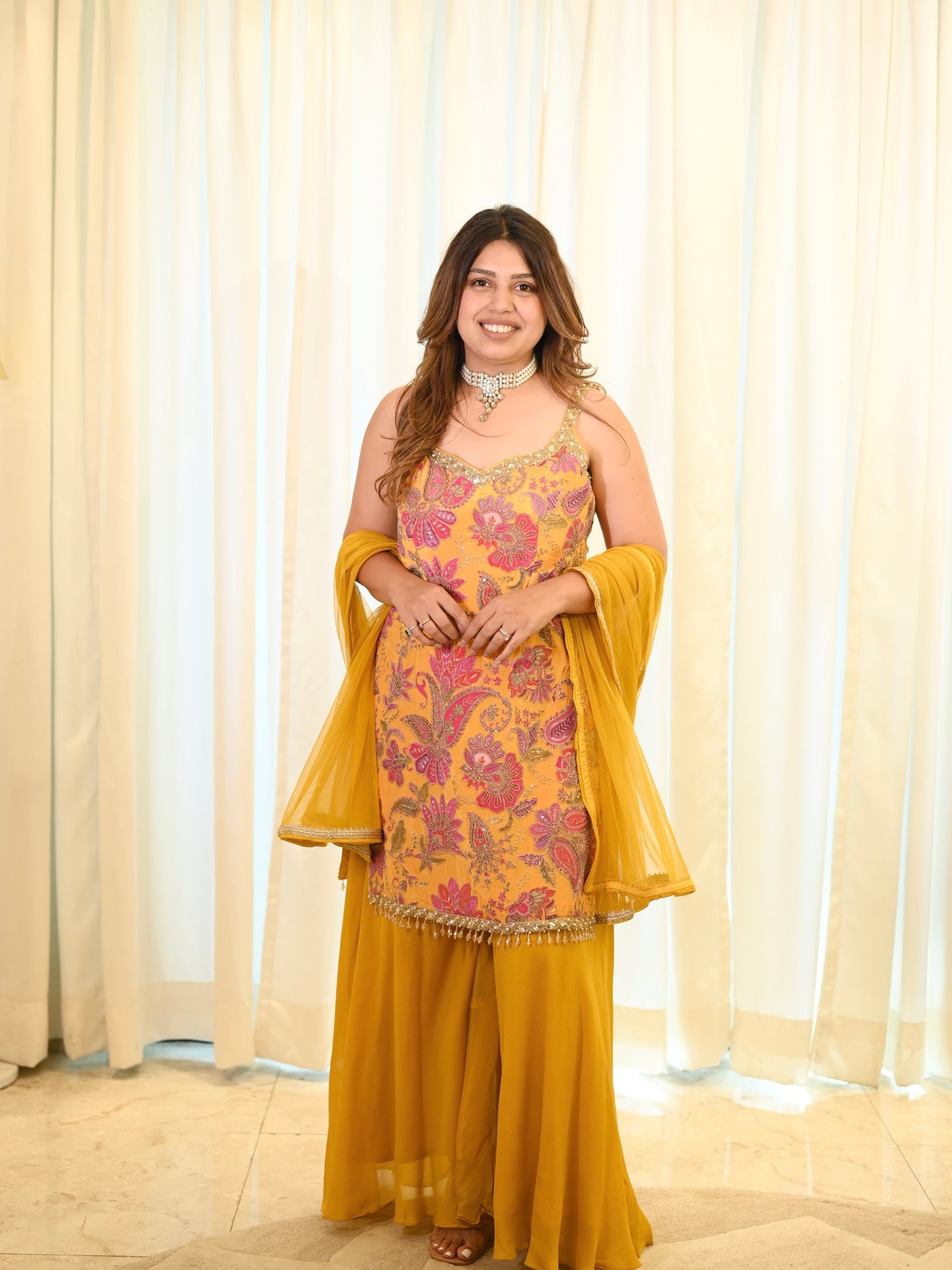 Haldi Or Sangeet Sharara Set with Dupatta – Wedding Special
