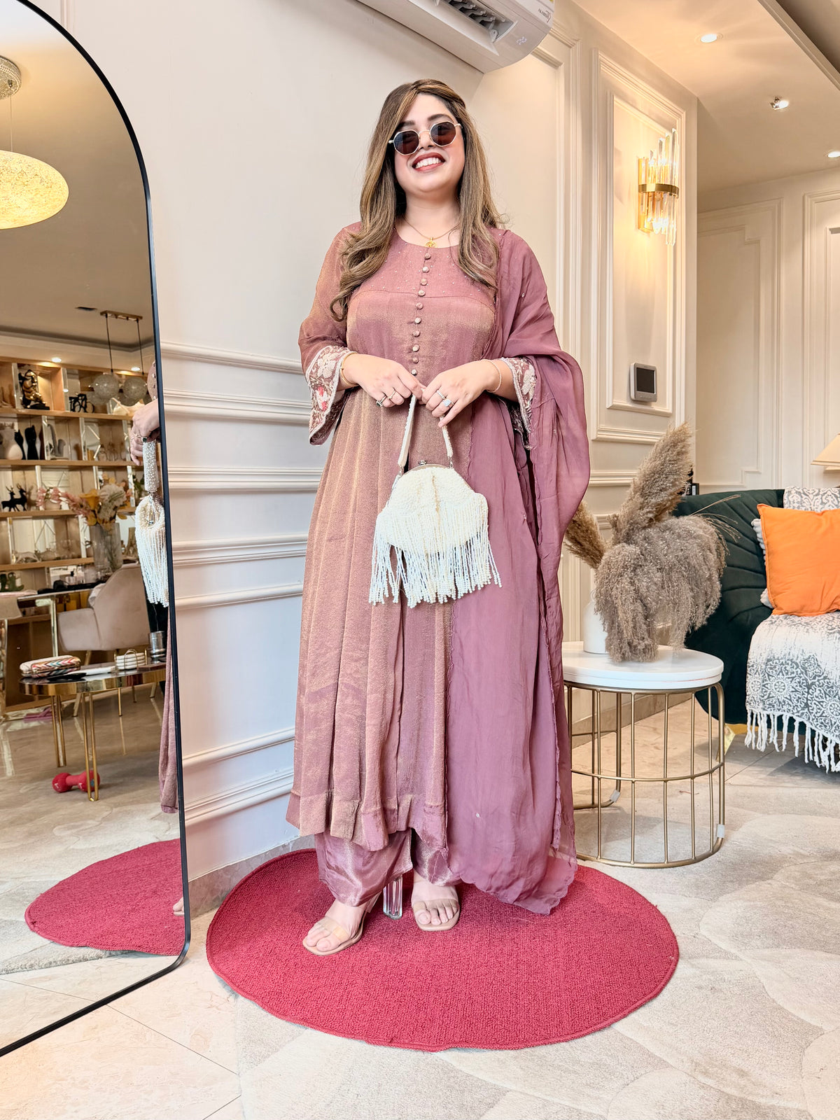Exclusive 3Piece Wine Kurta Set