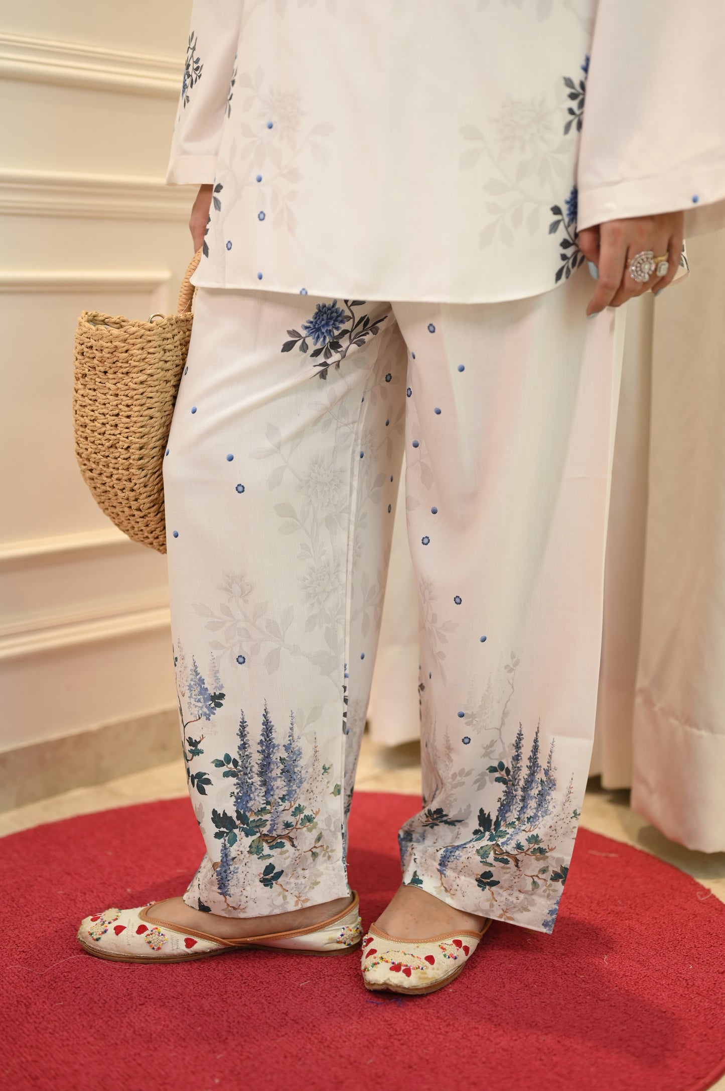 Cream Printed Cord-set | Sizes M to 6XL