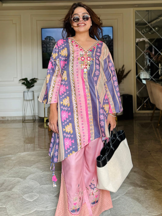 Pastel Prism Co-ord Set – Plus Size Ethnic Chic