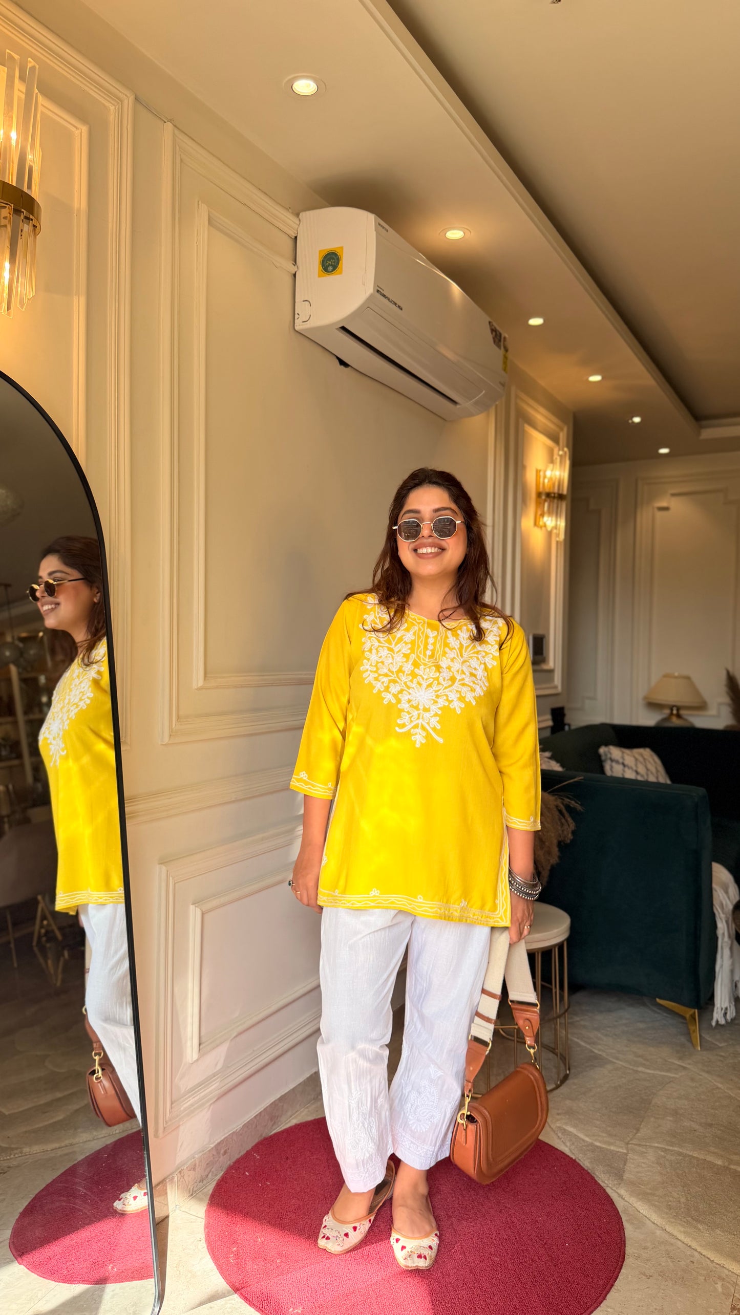 Chikankari Cordset | Yellow