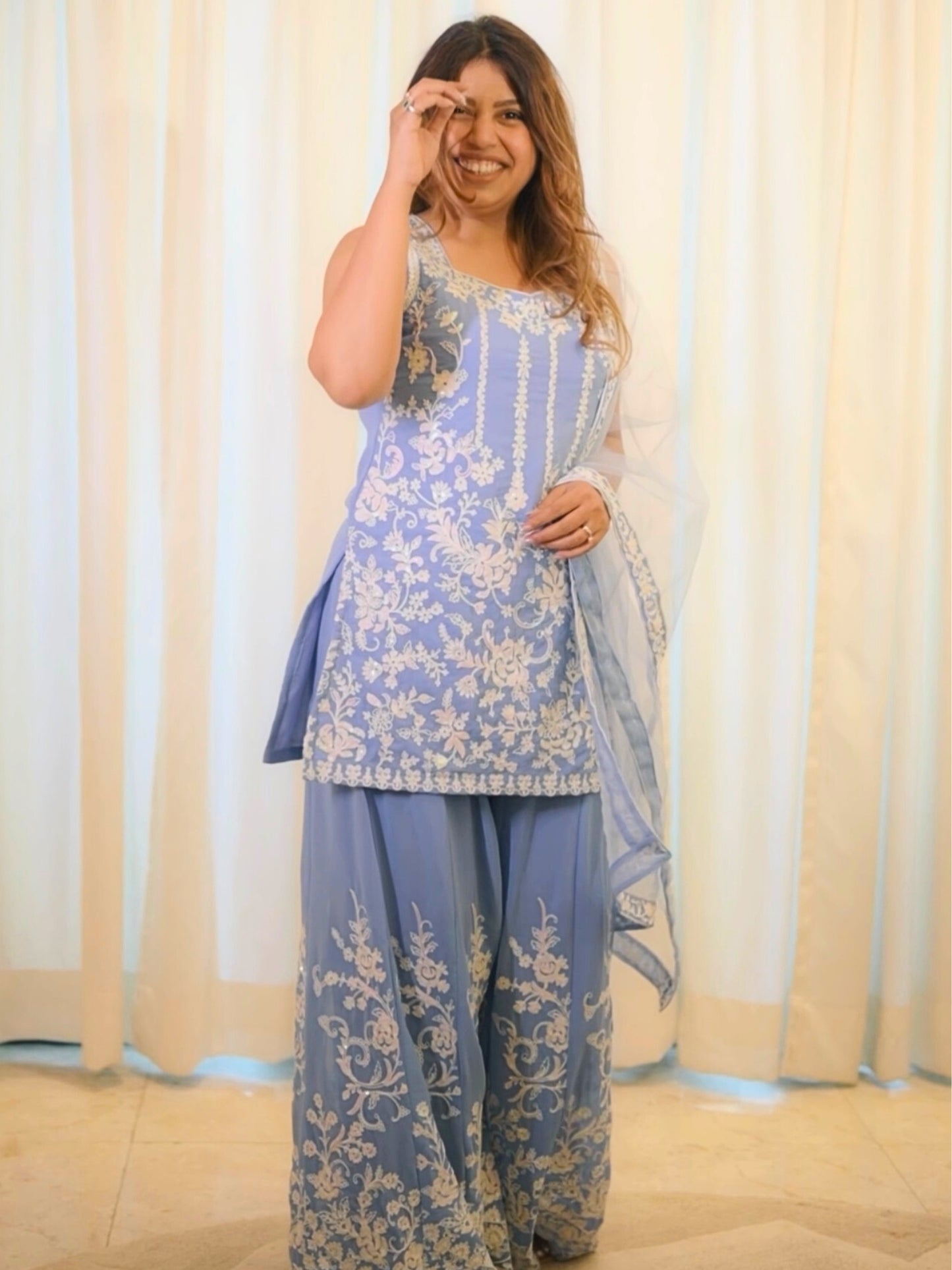 Embroidered Palazzo Set