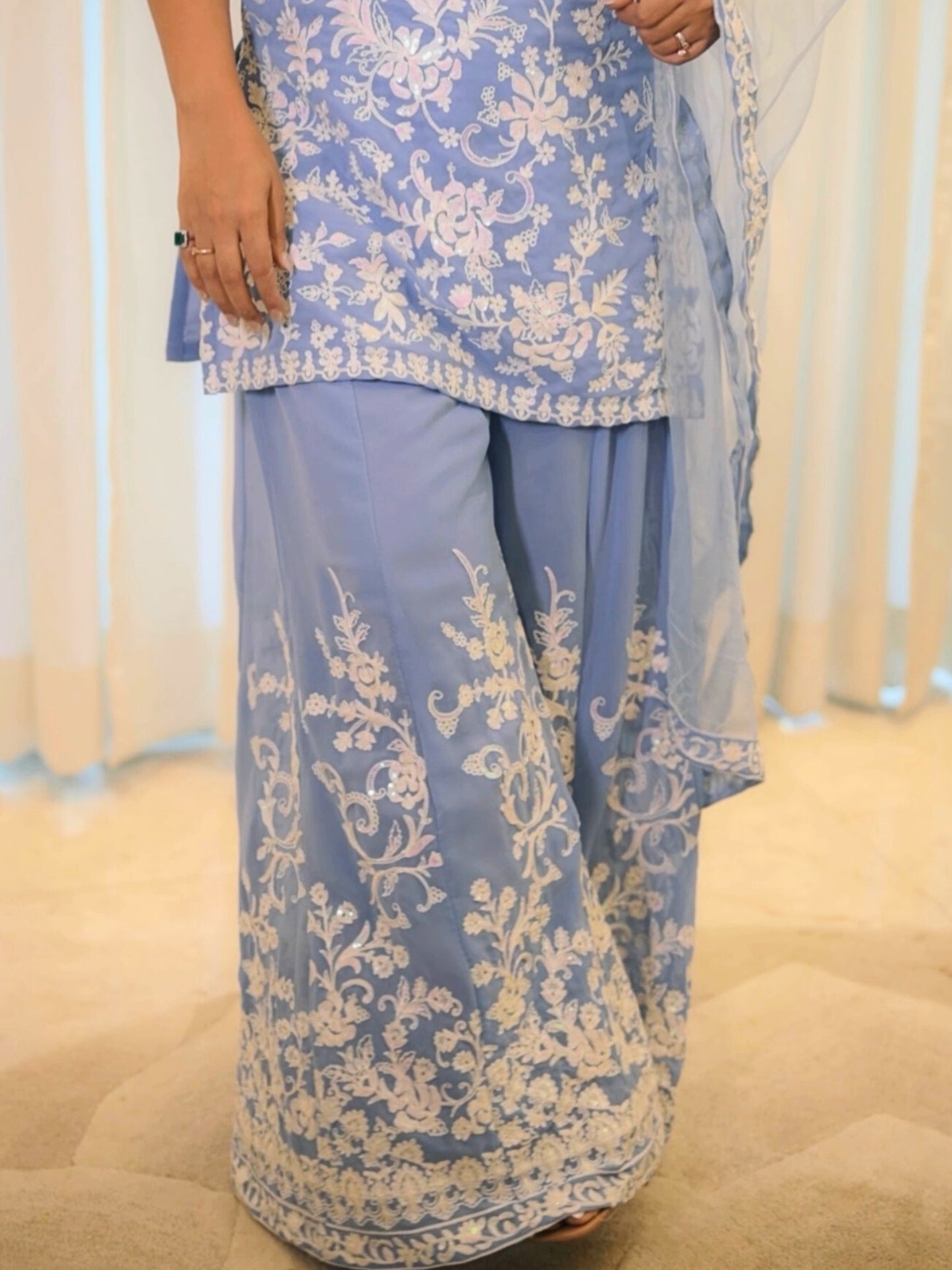 Embroidered Palazzo Set