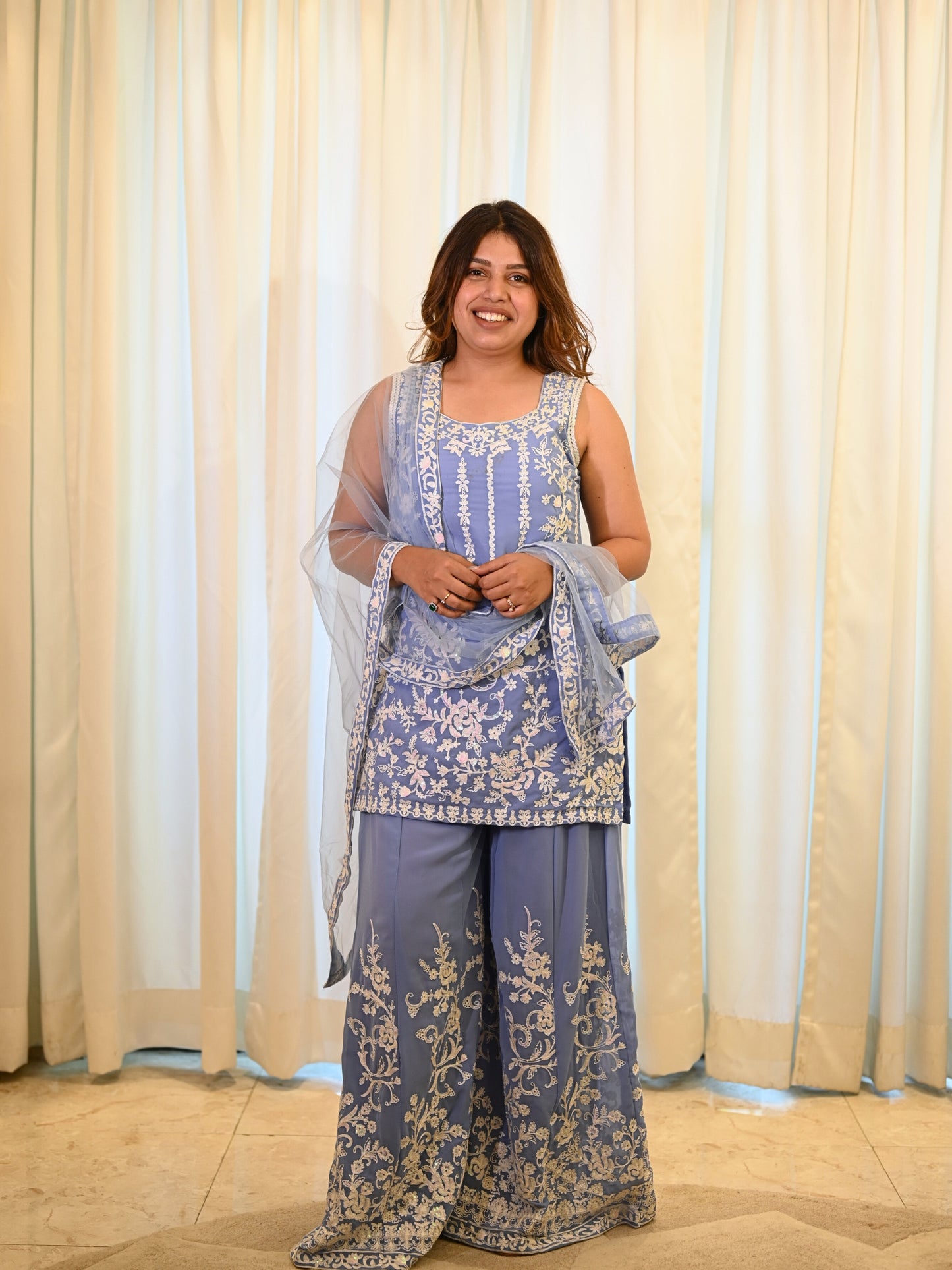 Embroidered Palazzo Set