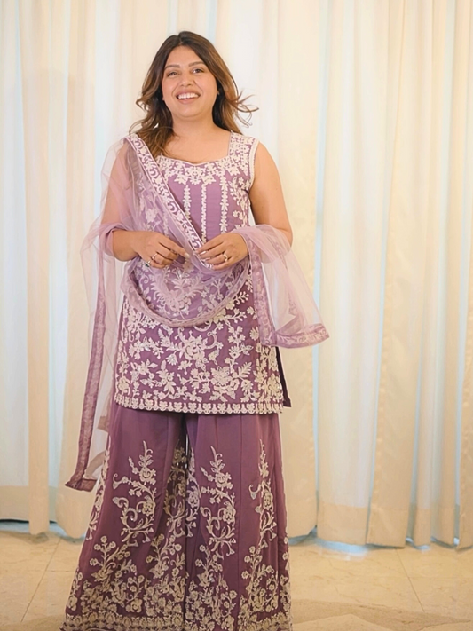 Embroidered Palazzo Set