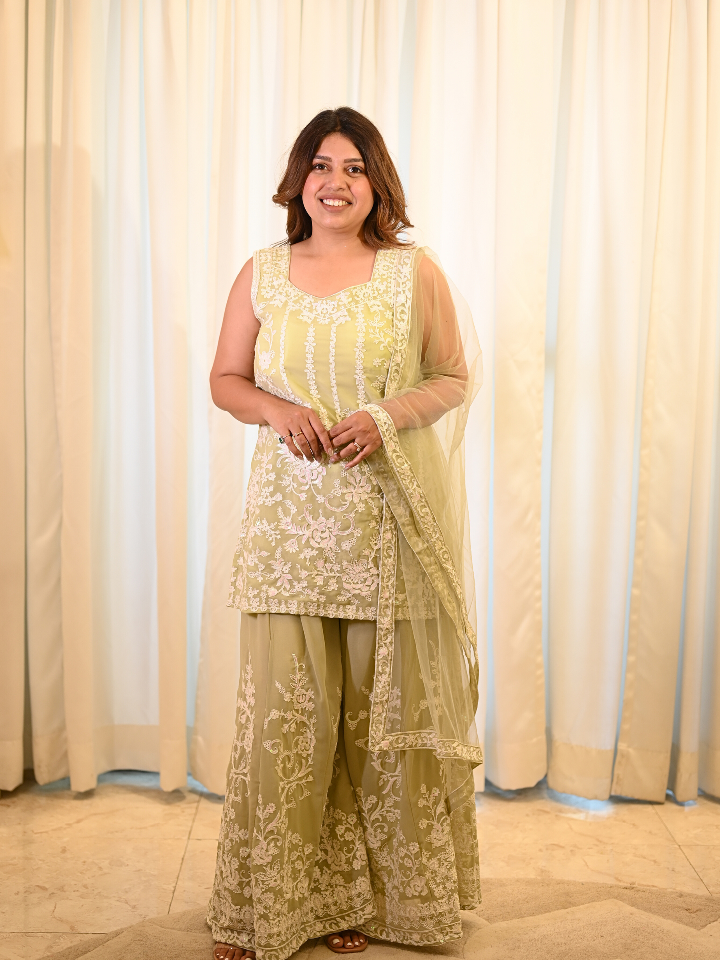 Embroidered Palazzo Set