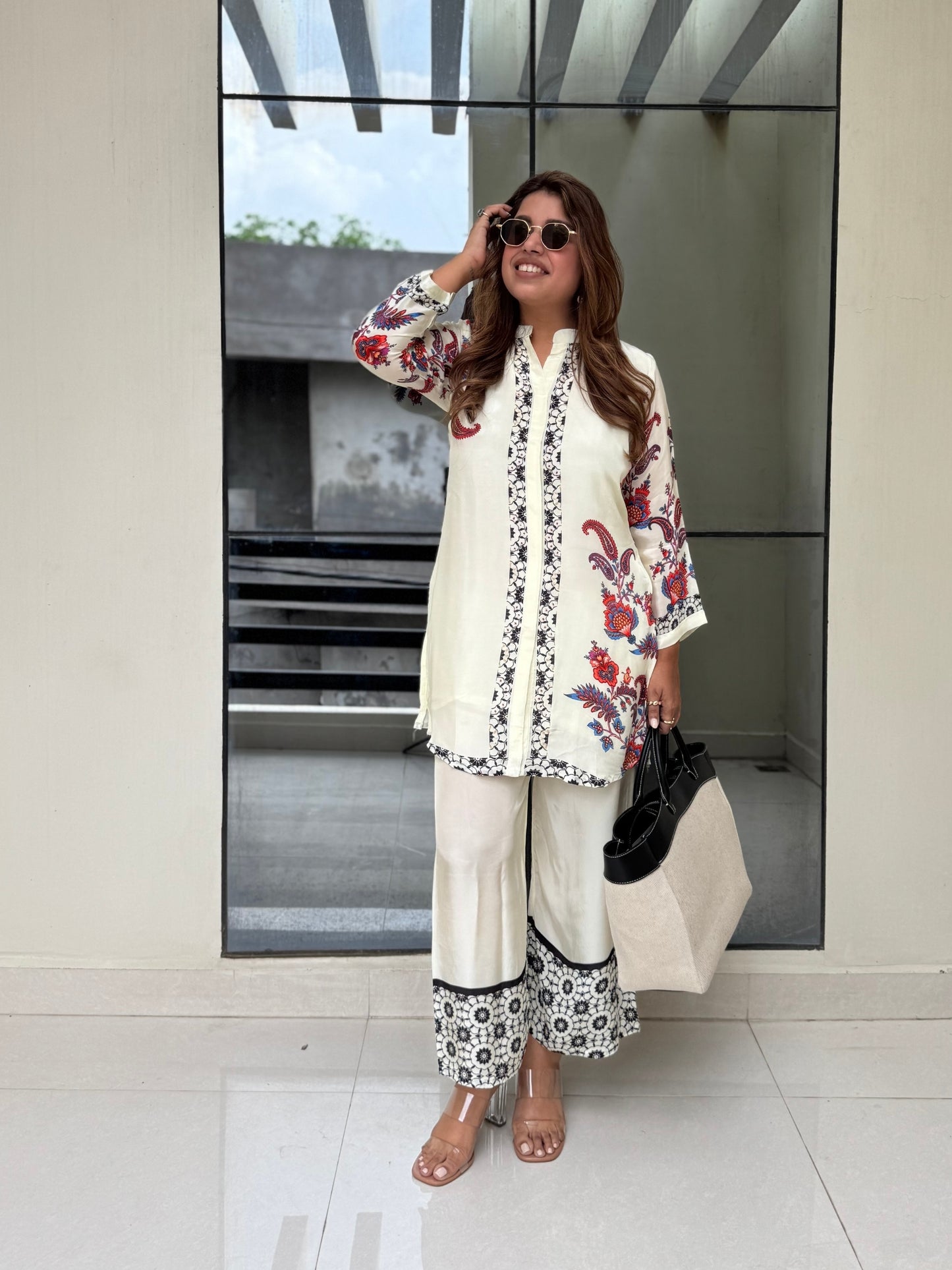 Ivory All-Over Digital Print Kurta Set