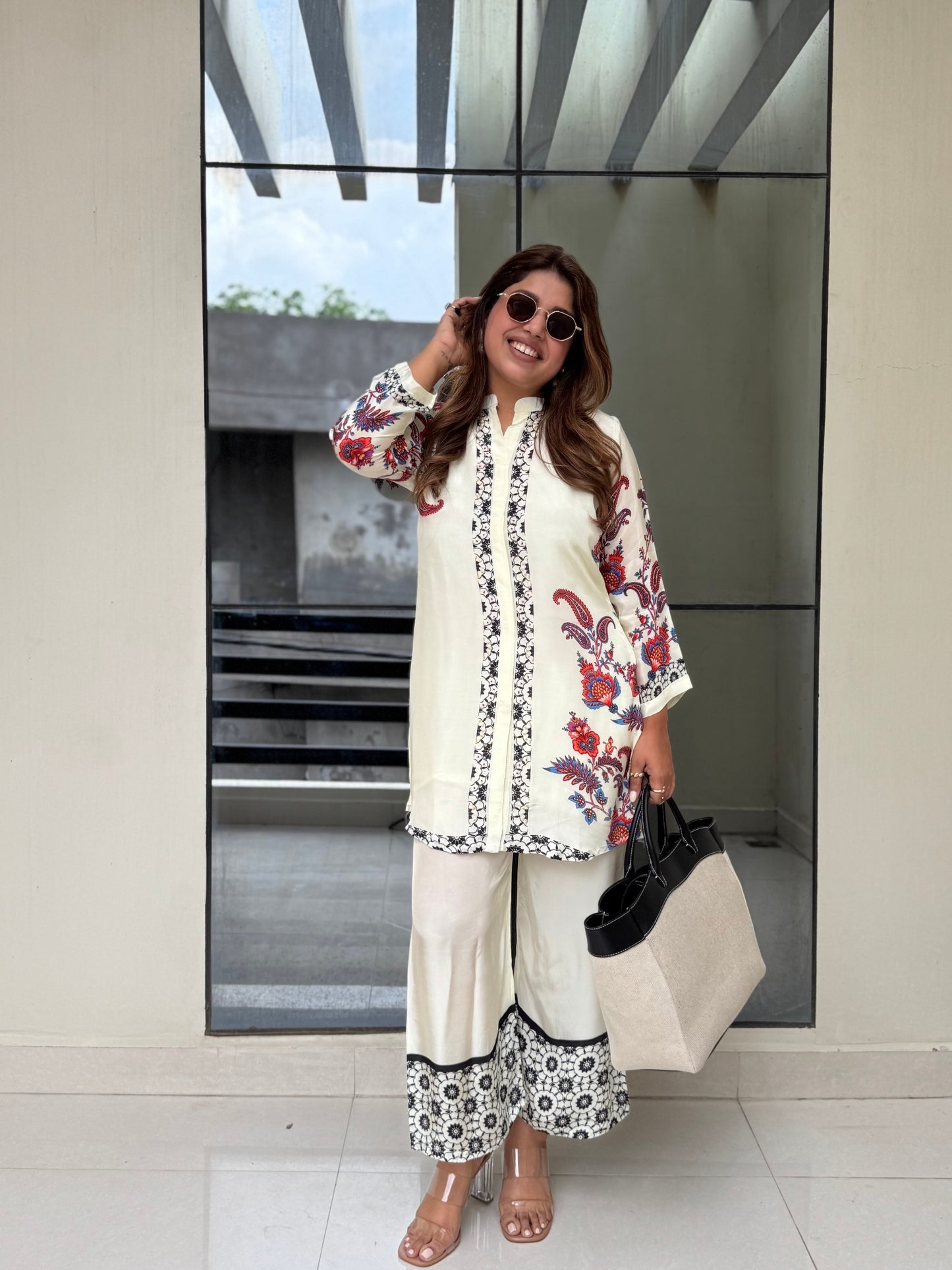 Ivory All-Over Digital Print Kurta Set