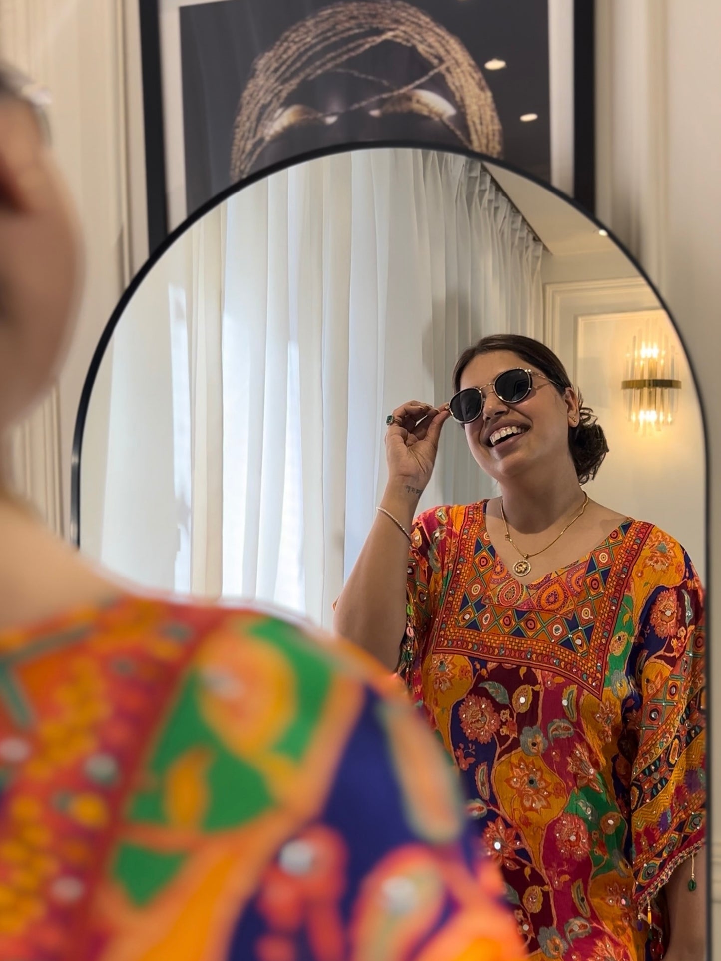 Boho Bloom” Printed Kaftan Set – Easy Glam for Everyday & Festive