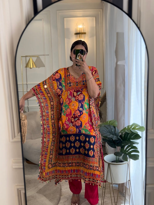 Boho Bloom” Printed Kaftan Set – Easy Glam for Everyday & Festive